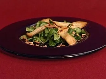 Rezept: Feldsalat mit gebratenen Kräutersaitlingen (Walter Scholz) Feldsalat mit gebratenen Kräutersaitlingen (Walter Scholz) - Rezept