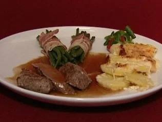 Lammrückenfilet mit Kartoffelgratin und Keniaböhnchen (Walter Scholz) - Rezept