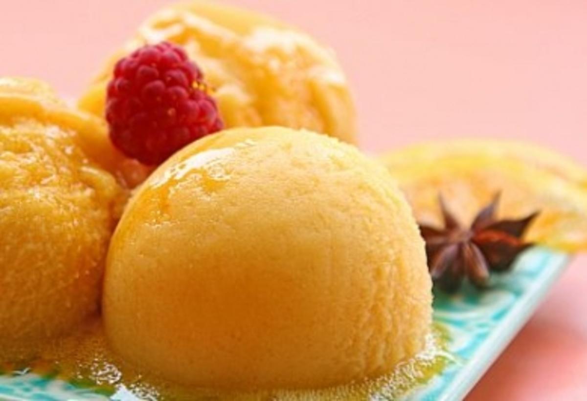 Bilder für Mangosorbet mit schöne, reife Mangofrüchte etwa 400g und Saft einer halben Zitrone Rezept