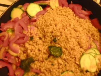 Weizen-Gemüse-Feta-Pfanne - Rezept - Bild Nr. 4