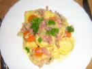 Tortellini mit Käse gefüllt mit  Gemüse-Sahne-Soße - Rezept