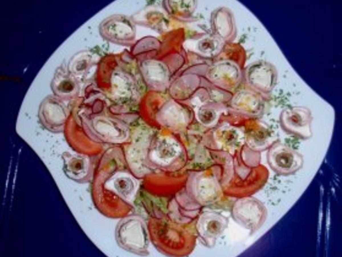Abend Feinschmecker Salat mit gefüllten Schinkenröllchen - schnell ... Abend Feinschmecker Salat mit gefüllten Schinkenröllchen - schnell ...