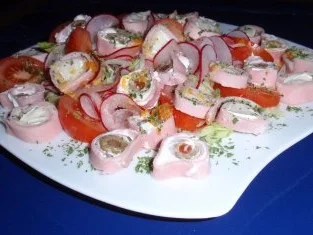 Abend-Feinschmecker-Salat mit gefüllten Schinkenröllchen - Rezept - Bild Nr. 8