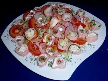 Abend-Feinschmecker-Salat mit gefüllten Schinkenröllchen - Rezept - Bild Nr. 9