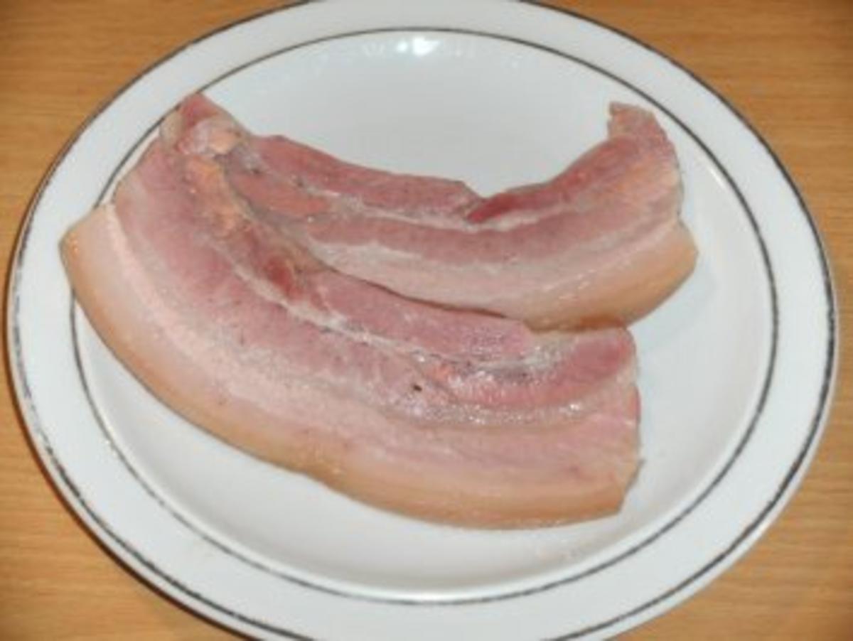 Wursten: Schweinebauch, gepökelt und gekocht - Rezept