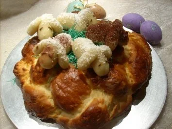 Oster-Hefeteig-Nest mit Marzipan-Lämmchen - Rezept - Bild Nr. 4