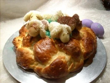 Oster-Hefeteig-Nest mit Marzipan-Lämmchen - Rezept - Bild Nr. 5