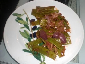 Breite Bohnen mit Parmaschinken - Rezept