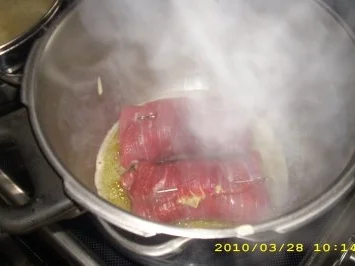 Rinderrouladen mit neuen Kartoffeln Spargel und Bohnen - Gurkensalat - Rezept - Bild Nr. 3