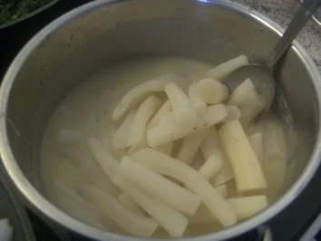 Rotbarschfilet  gebuttertes Schwarzwurzelgemüse    Spinat  und   Salzkartoffeln - Rezept - Bild Nr. 4