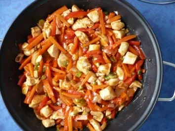 scharfes Hähnchen aus dem Wok - Rezept