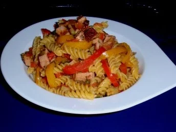 Maisnudel-Gemüse-Leberkäs-Pfanne - Rezept - Bild Nr. 8