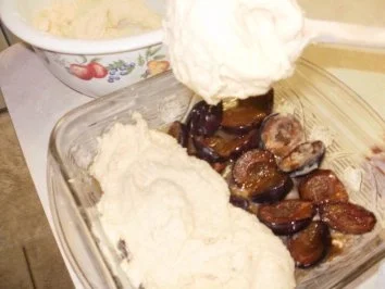 Kuchen- Obst- Umgedrehter Pflaumenkuchen- Schnell gebacken mit meinen ueberigen Pflaumen im Gefriehrfach - Rezept - Bild Nr. 5