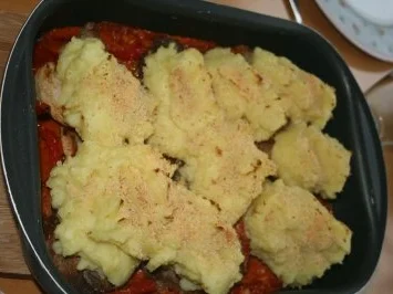 Rezept: Schnitzel mit überbackenem Püree Schnitzel mit überbackenem Püree - Rezept