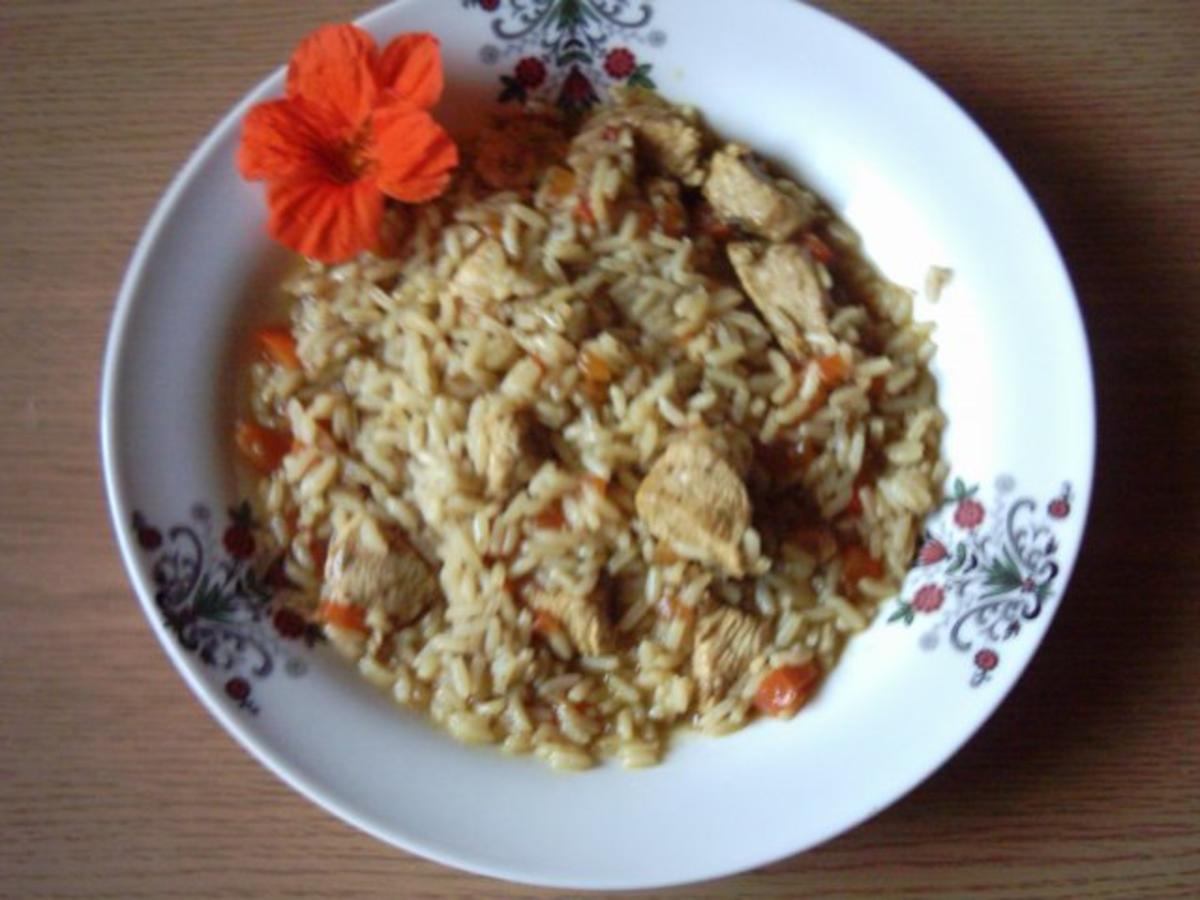 Hähnchenpfanne mit Reis - Rezept