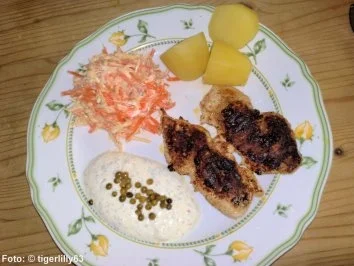 Rezept: Minuten-Schnitzel mit Crème fraîche-Dip Bild Nr. 2 Minuten-Schnitzel mit Crème fraîche-Dip - Rezept - Bild Nr. 2