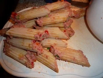 Fl/Rind/Schwein: Riesenpenne gefüllt und überbacken - Rezept - Bild Nr. 5