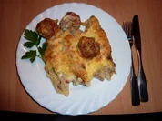 Fl/Rind/Schwein: Riesenpenne gefüllt und überbacken - Rezept