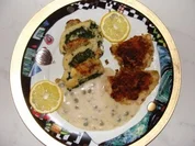 Beilage : - Spinat- Kartoffelroulade - - Rezept