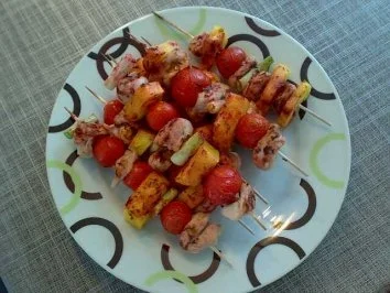 Rezept: Puten-Ananas-Spieße Bild Nr. 2 Puten-Ananas-Spieße - Rezept - Bild Nr. 2