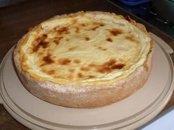 Sauerkirschkuchen mit Quark-Schmand-Pudding-Guss Rezept meiner Tochter Corina - Rezept