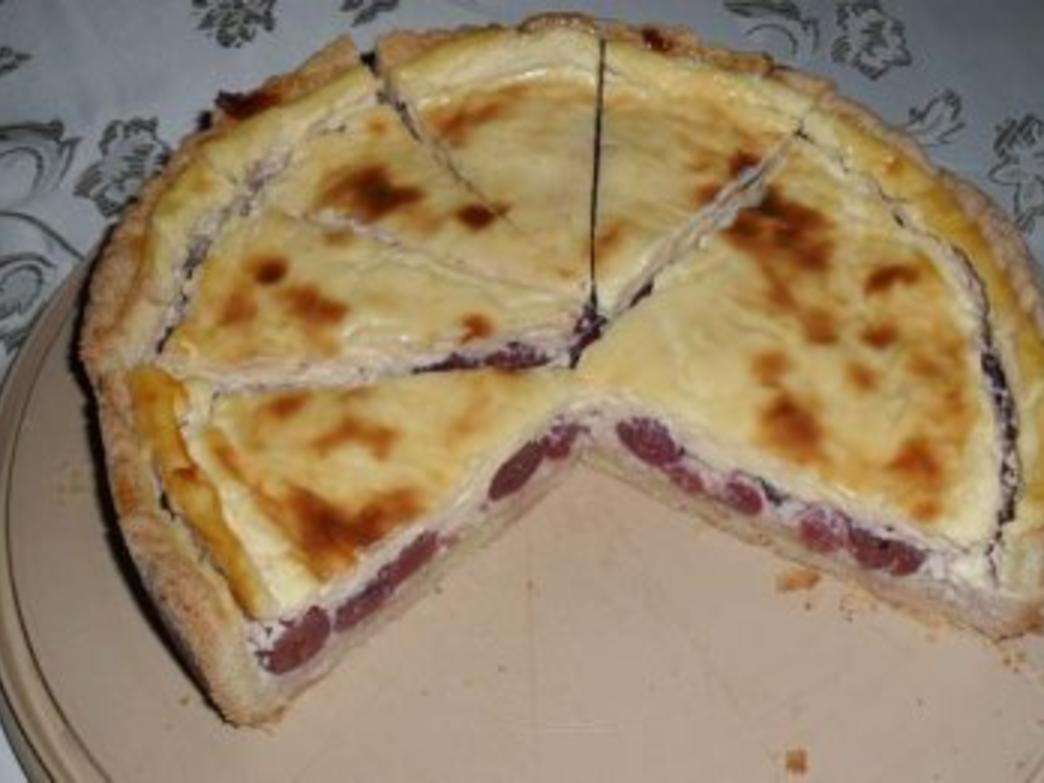 Sauerkirschkuchen mit Quark Schmand Pudding Guss Rezept meiner Tochter ...