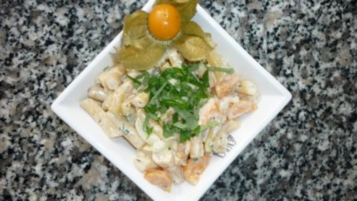 Ingwer-Chili-Hähnchen mit Physalis-Bohnensalat und überbackenem Trüffelbrot - Rezept - Bild Nr. 2