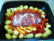 Ofenhackbraten mit Paprika und Kartoffeln - Rezept