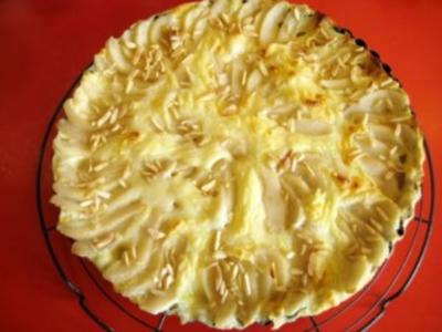 Tartes mit Birnen auf Vanille - Puddingcreme - Bett - Rezept