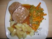 Omas GEHEIMREZEPT - FALSCHER HASE mit eigener Soße, Kartoffeln und Erbsen & Möhren, BILDER FOLGEN... - Rezept