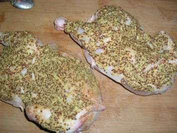 Rezept: Freilandhähnchen in der Senfkruste mit kleinen weißen Rübchen und gebratenen Drillingen "lecker" so finde ich Bild Nr. 4 Freilandhähnchen in der Senfkruste mit kleinen weißen Rübchen und gebratenen Drillingen "lecker" so finde ich - Rezept - Bild Nr. 4