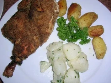 Rezept: Freilandhähnchen in der Senfkruste mit kleinen weißen Rübchen und gebratenen Drillingen "lecker" so finde ich Bild Nr. 5 Freilandhähnchen in der Senfkruste mit kleinen weißen Rübchen und gebratenen Drillingen "lecker" so finde ich - Rezept - Bild Nr. 5