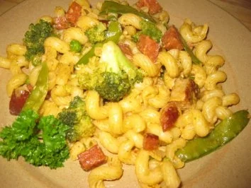 Cabanossi-Gemüse-Nudelpfanne - Rezept