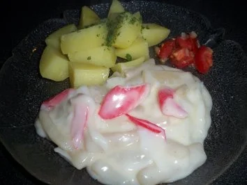 Cremiges Ragout von Schwarzwurzeln mit Surimiflakes - Rezept