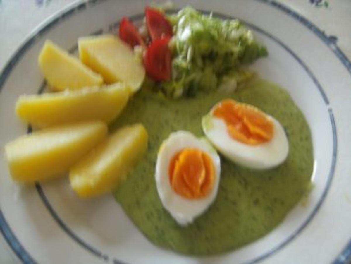 Grüne Soße mit Ei und Kartoffeln   Salatbeilage - Rezept
