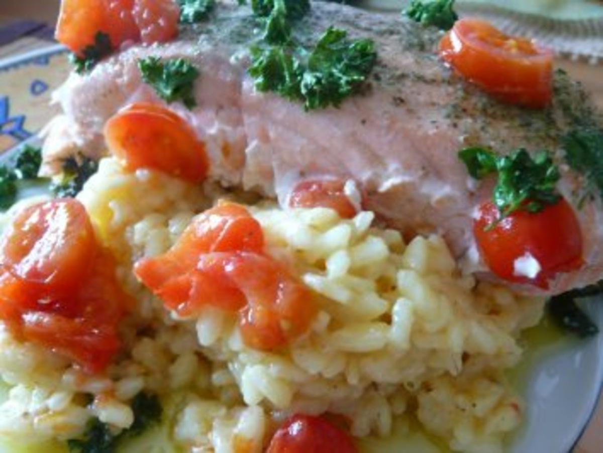 Kräuter-Wildlachsfilet auf extra cremigem Parmesan-Risotto - Rezept - Bild Nr. 13