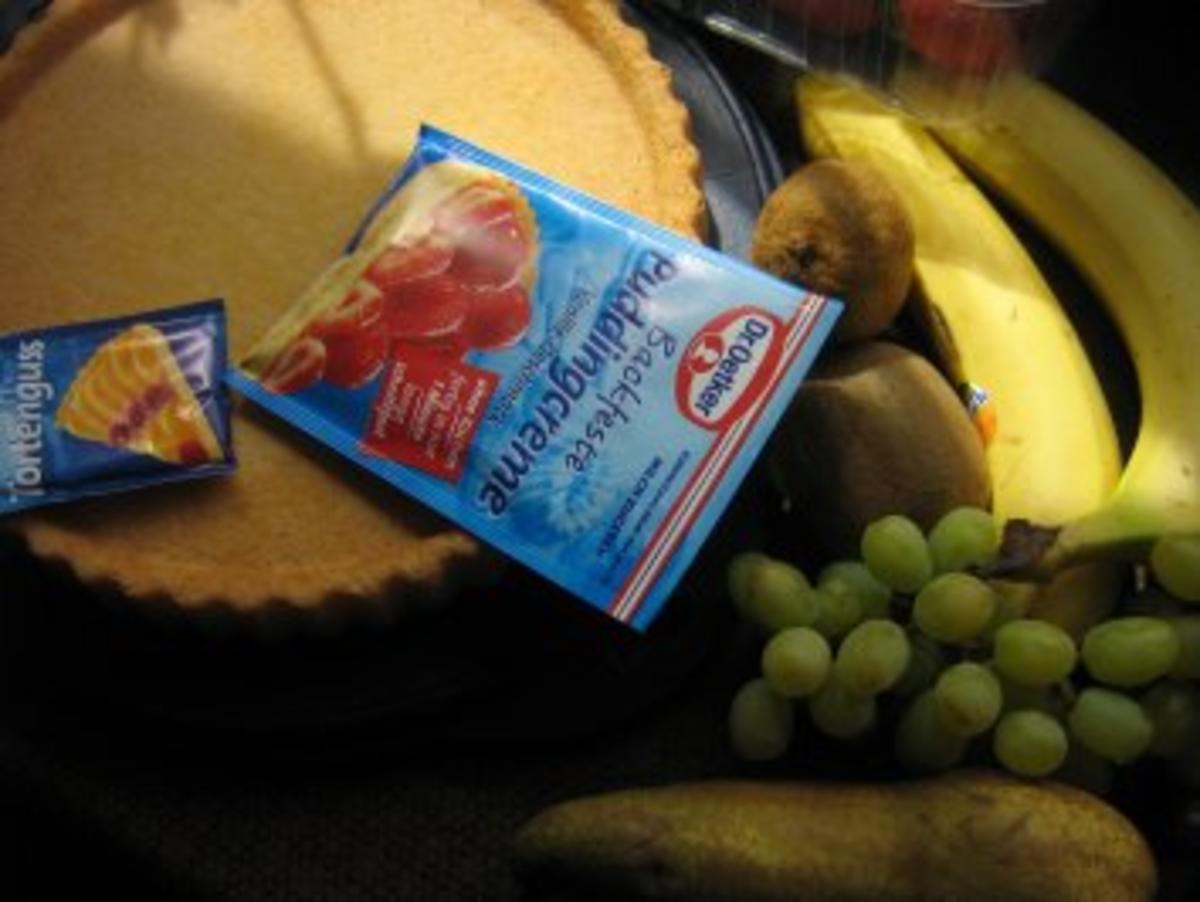 Bananen-Kiwi-Erdbeer-Trauben-Kuchen - Rezept - Bild Nr. 2