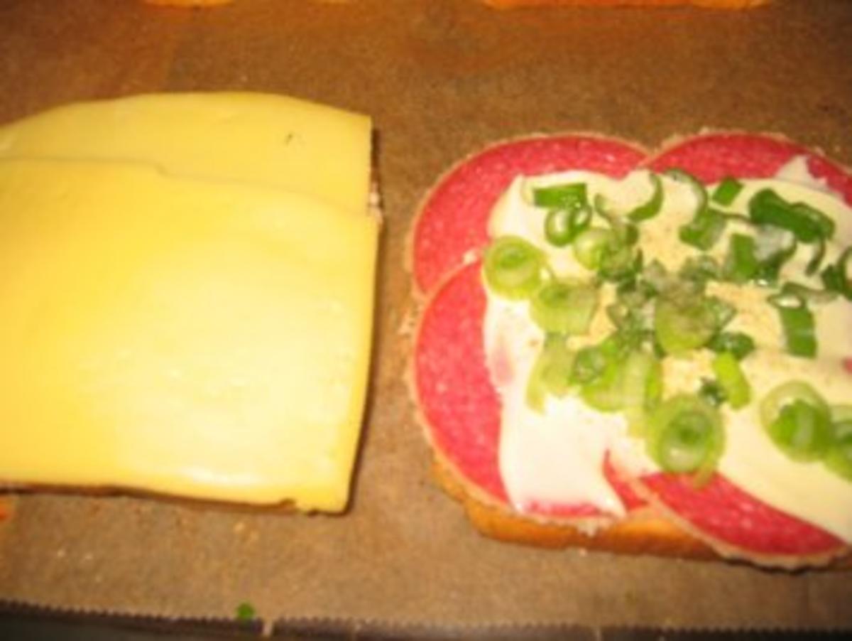 Brotzeit/Snack: Käse-Salami-Toast - Rezept - Bild Nr. 3