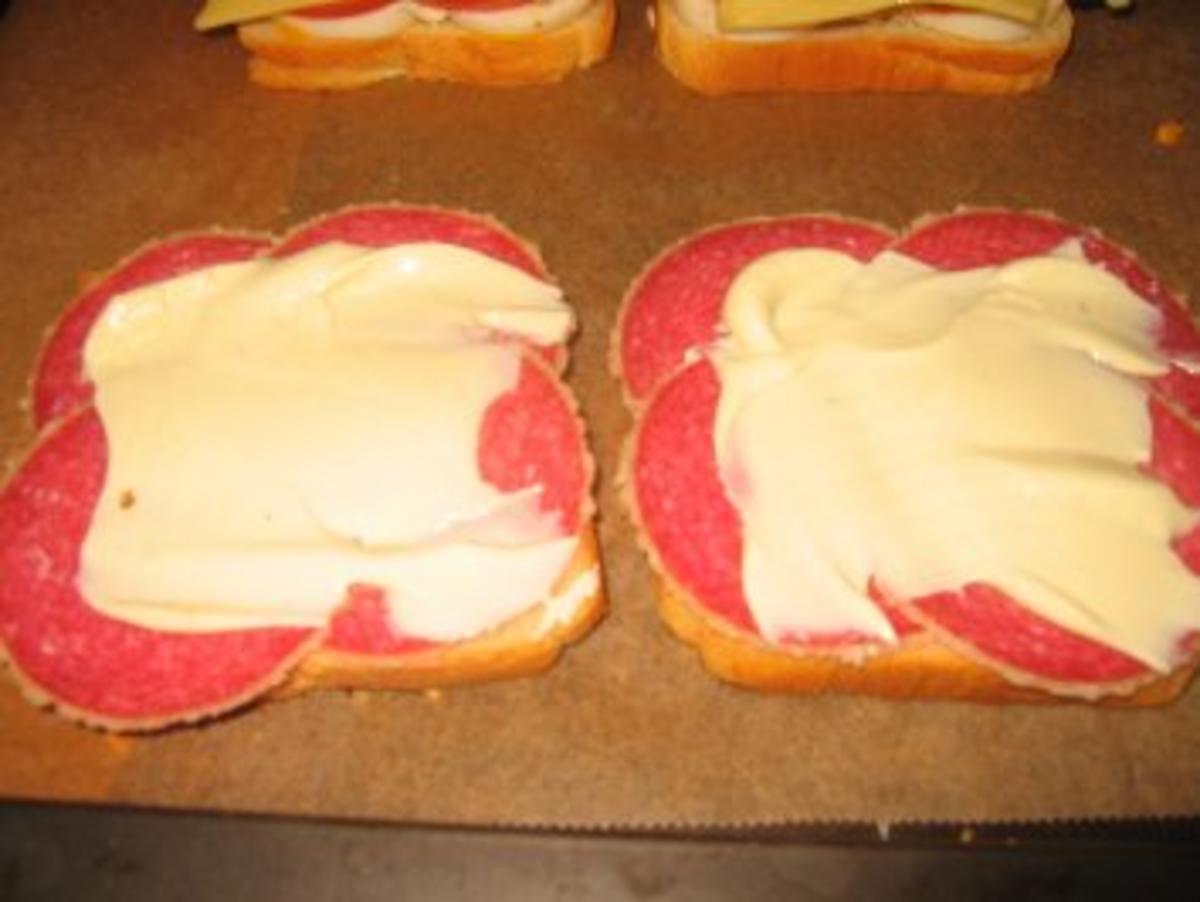 Brotzeit/Snack: Käse-Salami-Toast - Rezept - Bild Nr. 4