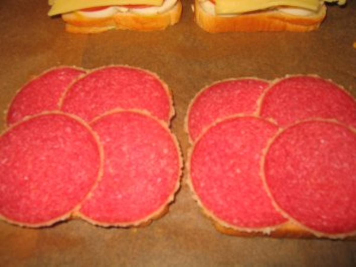 Brotzeit/Snack: Käse-Salami-Toast - Rezept - Bild Nr. 5