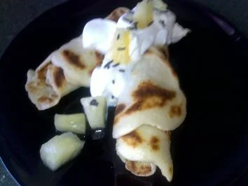 Apfelpfannkuchen mit Kokosmilch - Rezept