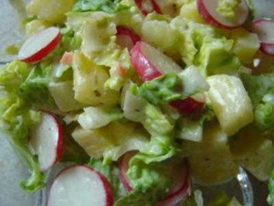 Rezept: Baby-Kopfsalat mit Radieschen und Ananas Baby-Kopfsalat mit Radieschen und Ananas - Rezept