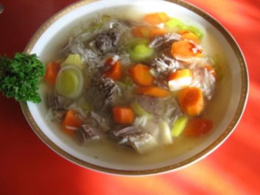 Rindfleischsuppe mit Gemüse und Reis - Rezept - kochbar.de