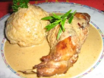 Kaninchenkeule mariniert und geschmort - Rezept