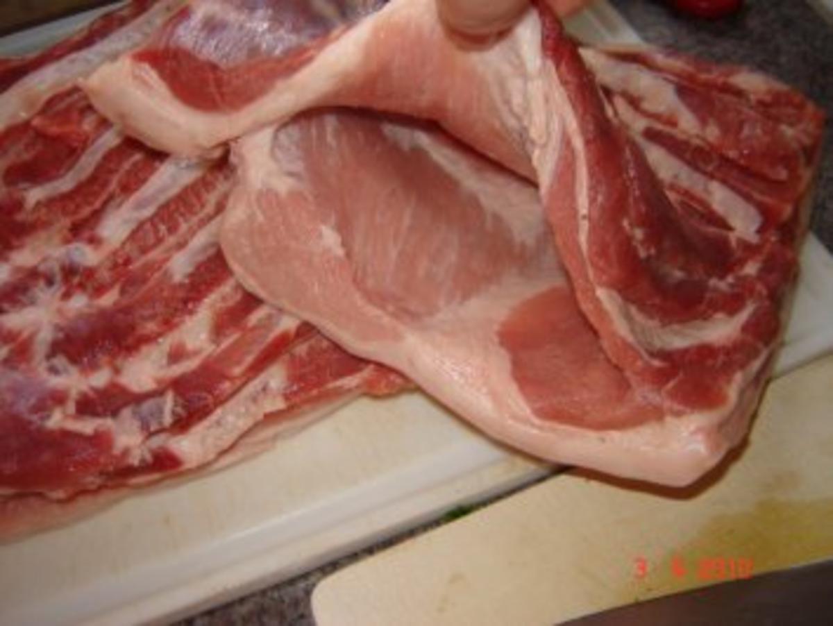 Fleisch : Schweinebauch mit 2 Füllungen - Rezept - Bild Nr. 2