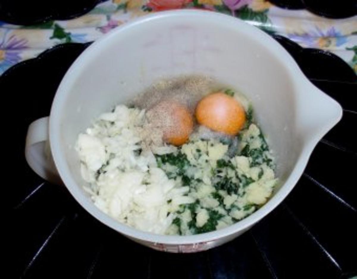 Kartoffel-Spinat-Pflanzerl mit Kräuterquark-Dip - Rezept - Bild Nr. 2