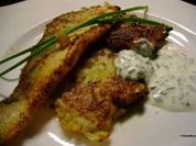 Rezept: Fisch: Zanderfilet auf Kohlrabipuffer mit Schnittlauchcreme Fisch: Zanderfilet auf Kohlrabipuffer mit Schnittlauchcreme - Rezept