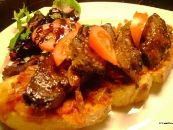 Rezept: Fleisch: Kalbsleber auf Tomaten - Ciabatta Fleisch: Kalbsleber auf Tomaten - Ciabatta - Rezept