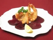 Riesengarnelenschwänze an marinierter Rote Bete - Rezept