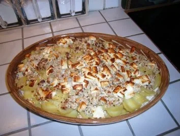 Hackfleisch - Schafskäse -  Auflauf - Rezept